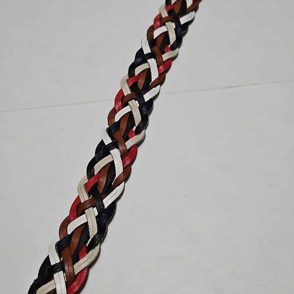 Argentina Capezio Vintage Leather Braided Twist Multi Color Belt Size S/M #1054